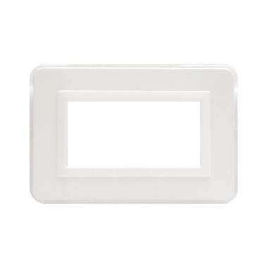 Placca Personal S44. colore bianco lucido  con cornicetta  4 Mod. product photo Photo 01 3XL
