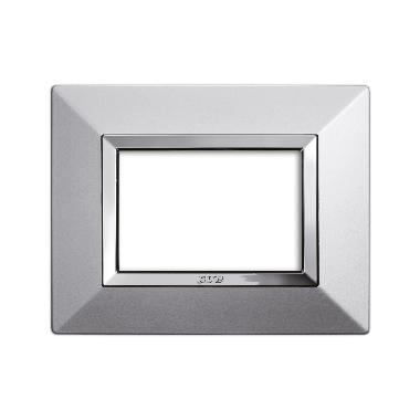 Placca Zama. S44 colore alluminio naturale . con cornicetta  3 Mod. product photo Photo 01 3XL