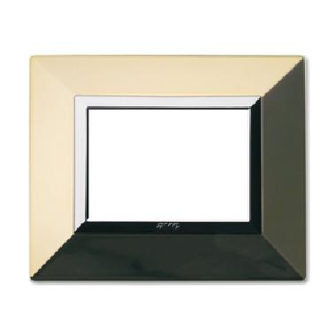 Placca Zama. S44 colore ottone lucido. con cornicetta  3 Mod. product photo Photo 01 3XL