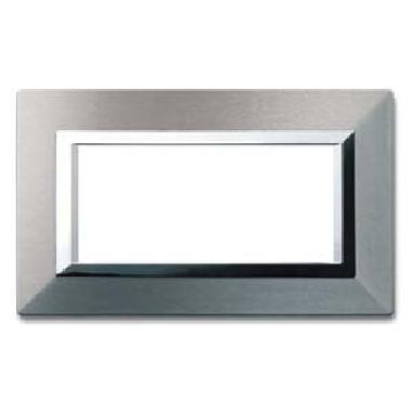 Placca Zama. S44 colore alluminio naturale . con cornicetta  4 Mod. product photo Photo 01 3XL