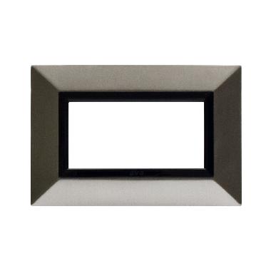 Placca Zama. S44 colore nichel spazzolato. con cornicetta  4 Mod. product photo Photo 01 3XL