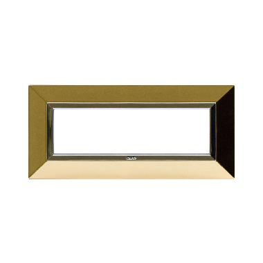 Placca Zama. S44 colore ottone lucido. con cornicetta  7 Mod. product photo Photo 01 3XL