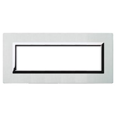 Placca Vera44 Alluminio. S44 colore alluminio naturale. con cornicetta   7 Mod. product photo Photo 01 3XL