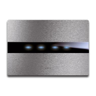 Placca Touch Alluminio S44. 4 comandi  colore alluminio naturale. 4 Mod. product photo Photo 01 3XL