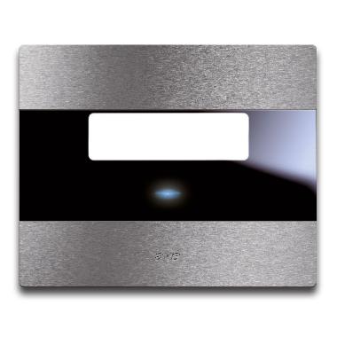 Placca Touch Alluminio S44. pulsante con targa portanome  colore alluminio naturale. 3 Mod. product photo Photo 01 3XL