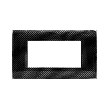 Placca Tecnopolimero Young S44. colore carbon scuro 3D  4moduli product photo Photo 01 3XL