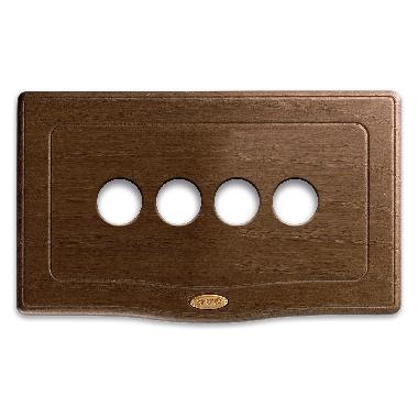 Placca England Style S44. in legno colore noce  4 comandi a levetta  4 Mod. product photo Photo 01 3XL