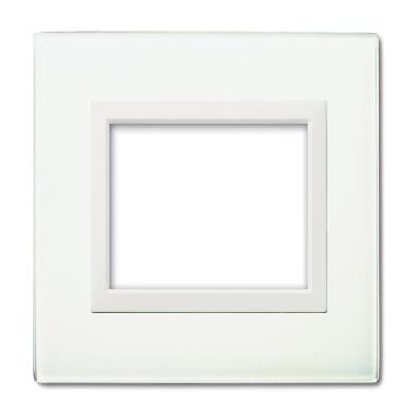 Placca Vera 44. in vetro colore bianco finitura lucida   fornita con cornicetta  3 Mod. product photo Photo 01 3XL