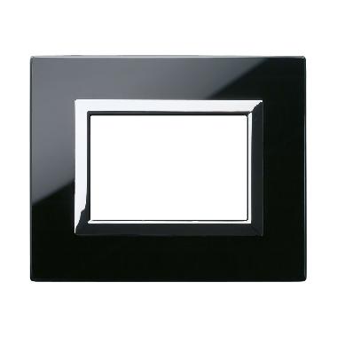 Placca Vera 44. in vetro colore nero assoluto finitura lucida   fornita con cornicetta  3 Mod. product photo Photo 01 3XL