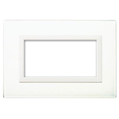 Placca Vera 44. in vetro colore bianco finitura lucida   fornita con cornicetta  4 Mod. product photo Photo 01 3XL