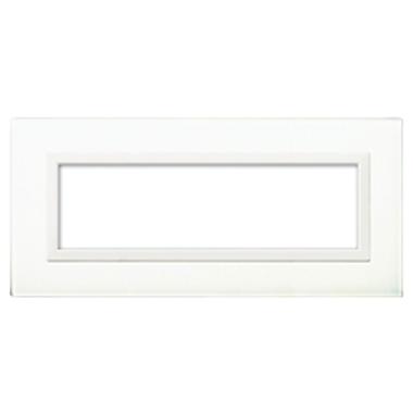 Placca Vera 44. in vetro colore bianco finitura lucida   fornita con cornicetta  7 Mod. product photo Photo 01 3XL