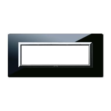 Placca Vera 44. in vetro colore nero assoluto finitura lucida   fornita con cornicetta  7 Mod. product photo Photo 01 3XL