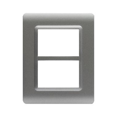 Placca tecnopolimero. S44 colore argento opaco  6 (3+3) Mod. product photo Photo 01 3XL