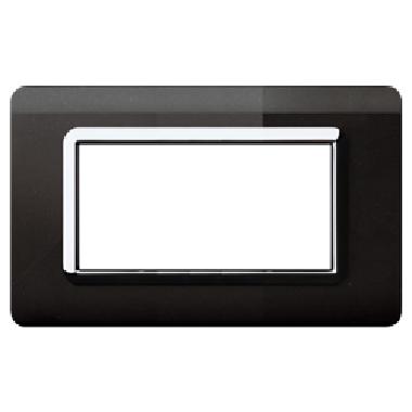 Placca tecnopolimero. S44 colore nero assoluto. cornice  4 Mod. product photo Photo 01 3XL