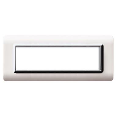 Placca tecnopolimero. S44 colore bianco. cornicetta  7 Mod. product photo Photo 01 3XL