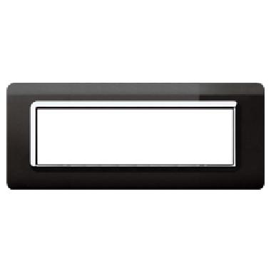 Placca tecnopolimero. S44 colore nero assoluto. cornice  7 Mod. product photo Photo 01 3XL
