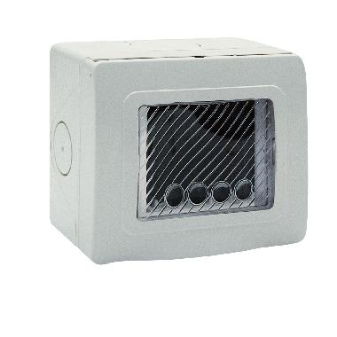 Contenitore autoportante stagno IP55 RAL 7035 per tubo  sportello con membrana cedibile  3 Mod. product photo Photo 01 3XL