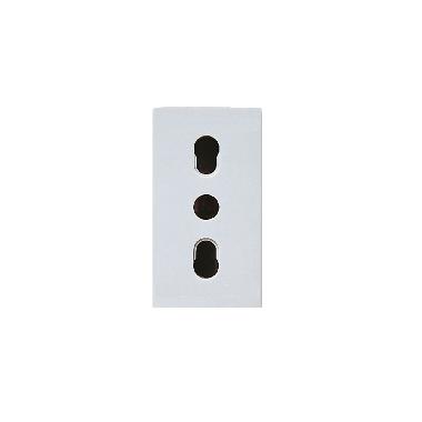 Presa bipasso RAL S45. colore bianco RAL7035. 2P+T 10/16A 250V   finitura lucida  1 Mod. product photo Photo 01 3XL