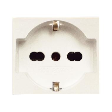 Presa schuko bipasso Blanc S45 colore RAL 1013.  2P+T 10/16A  colore RAL 1013  2 Mod. product photo Photo 01 3XL