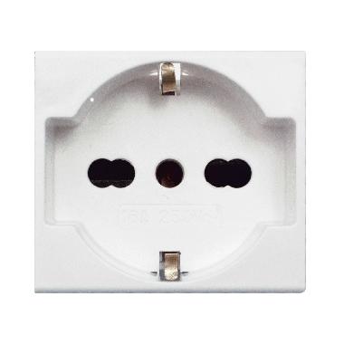 Presa schuko bipasso Banquise S45.  2P+T 10/16A  colore RAL 9016  2 Mod. product photo Photo 01 3XL