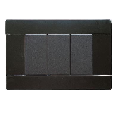 Placca Ral S45. lucida in tecnopolimero colore nero lucido 3 Mod. product photo Photo 01 3XL