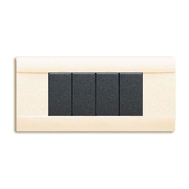 Placca Ral S45. sabbiata in tecnopolimero colore bianco blanc 6 Mod. product photo Photo 01 3XL