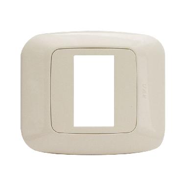 Placca Yes S45. singola per scatola tonda o quadrata colore bianco blanc con cornice colore bianco blanc 1 Mod. product photo Photo 01 3XL