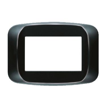 Placca in tecnopolimero color nero lucido 3 moduli product photo Photo 01 3XL