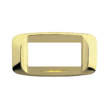 Placca in pressofusione illuminabile color ottone con  sottoPlacca 4 moduli product photo Photo 01 3XL