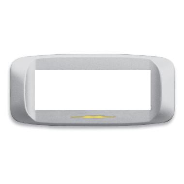 Placca in pressofusione illuminabile color bianco  banquise con sottoPlacca 6 moduli product photo Photo 01 3XL
