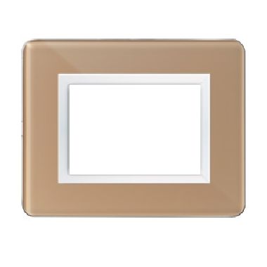 Placca Paersonal S44, colore beige lucido- con cornicetta - 3 Mod. product photo Photo 01 3XL