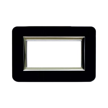 Placca Paersonal S44, colore nero assoluto - con cornicetta - 4 Mod. product photo Photo 01 3XL