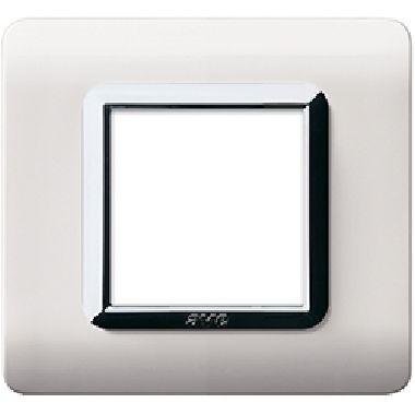 Placca tecnopolimero S44, in plastica colore bianco  RAL9010 - 2 Mod. product photo Photo 01 3XL