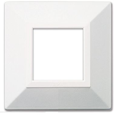 Placca Zama, S44 colore bianco RAL9010 - con cornicetta - 2 Mod. product photo Photo 01 3XL