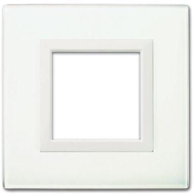 Placca Vera 44, in vetro colore bianco finitura lucida -  fornita con cornicetta - 2 Mod. product photo Photo 01 3XL