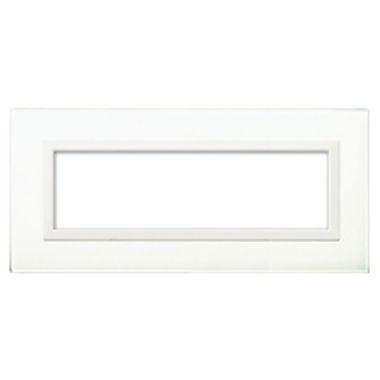 Placca Vera 44, in vetro colore bianco finitura lucida  - fornita con cornicetta - 7 Mod. product photo Photo 01 3XL