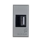 Caricatore USB tipo A, Allumia S44, colore grigio tech, 3A alimentazione 240V - finitura lucida - 1 Mod. product photo