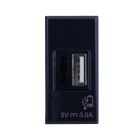 Caricatore USB tipo A, Life S44, colore nero, 3A alimentazione 240V - finitura lucida - 1 Mod. product photo