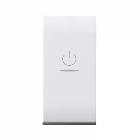 INTERRUTTORE BIPOLARE ASSIALE CON GEMMA. DOMUS S44. COLORE RAL 9010. 2P 10AX ILLUMINABILE  FINITURA LUCIDA  1 MOD. product photo