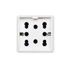 Presa multistandard. Domus S44. colore RAL 9010. 16A 2P+T 250V  finitura lucida  2 Mod. product photo