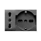 Presa schuko bipasso piu'presa standard italiano. Tekla S44. colore RAL 7016.  2P+T 10/16A 250V  finitura opaca  3 Mod. product photo
