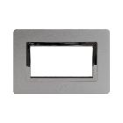 Placca Vera44 Alluminio. S44 colore alluminio naturale. con cornicetta   4 Mod. product photo