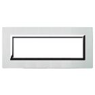 Placca Vera44 Alluminio. S44 colore alluminio naturale. con cornicetta   7 Mod. product photo