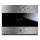 Placca Touch Alluminio S44 a scivolo. simbolo spina. colore alluminio naturale. 3 Mod. product photo