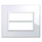 Placca Vera 44. in vetro colore bianco finitura lucida  fornita con cornicetta  12 (6+6) Mod. product photo