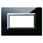 Placca Vera 44. in vetro colore nero assoluto finitura lucida   fornita con cornicetta  4 Mod. product photo