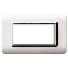 Placca tecnopolimero. S44 colore bianco. cornicetta  4 Mod. product photo