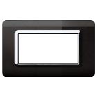 Placca tecnopolimero. S44 colore nero assoluto. cornice  4 Mod. product photo