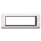 Placca tecnopolimero. S44 colore bianco. cornicetta  7 Mod. product photo