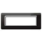 Placca tecnopolimero. S44 colore nero assoluto. cornice  7 Mod. product photo